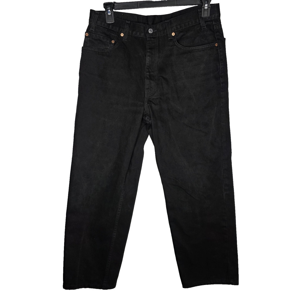 Levi's 550 Mens Relaxed Fit Black Denim Jeans Size 36x30 Mid Rise